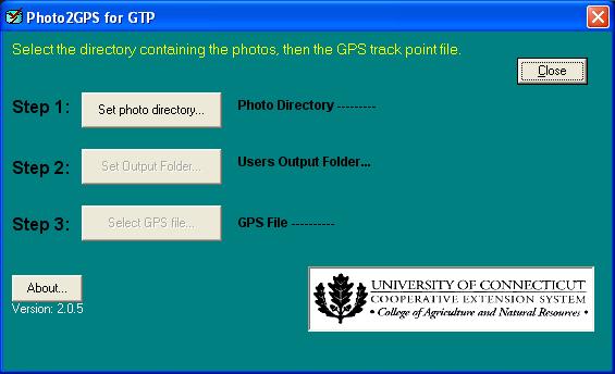 Step 1: The first step is to select the directory containing your photographs. This part of the routine scans the files and stores the photographs date and time information in a database.