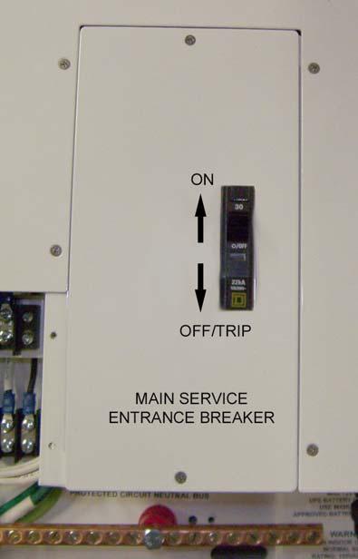 4. Operation 4.1. Optional Main Service Entrance Location & Operation 4.2. Front Panel Layout The secondary protection and distribution of circuits can be controlled from the front panel.