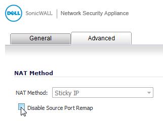Disable Source Port Remapping option for NAT When editing a NAT policy from the Network > NAT Policies page, a new Disable Source Port Remap checkbox on the Advanced tab of the Add/Edit dialog