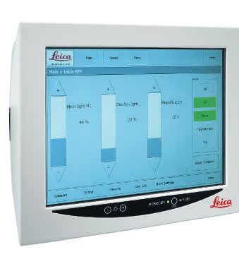 Take control Intuitive control unit The touch panel offers intuitive control of all the Leica M844 s functions.