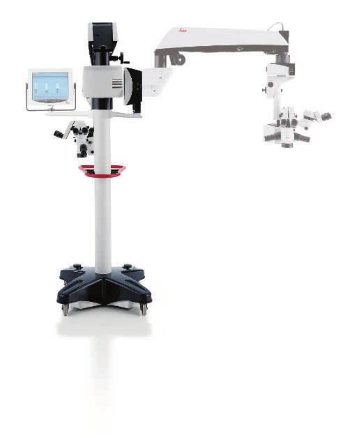 Easy to use from start to finish Leica F40 space saving stand with extended net reach The Leica M844 F40 has the smallest footprint and the longest net reach of any ophthalmic surgical microscope on