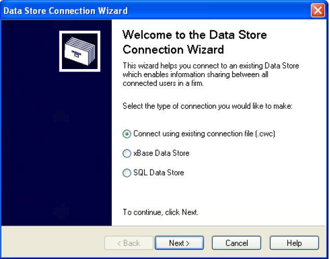 Connecting to a Data Store using the Data Store Administration Tool Once the Data Store has been created, all computers that require access to the Data Store can now be connected to the store.