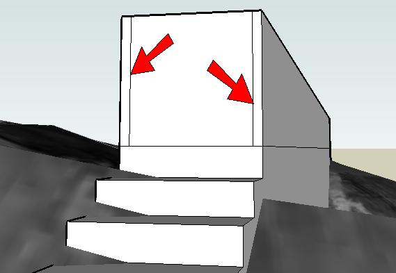 15. Then use Rectangle or Line to create the edges for the protective wall. 16.