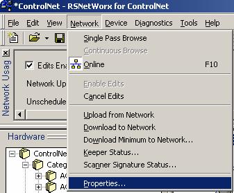 4. Enable edits in RSNetWorx by clicking on the Edits Enabled box at the top left of the window.