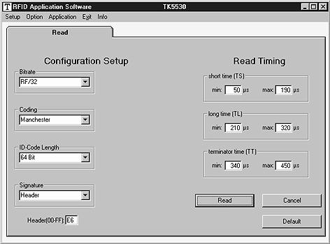 5.3 TK5530 Read-only Transponder Figure 5-7. TK5530 Read Tab When the transponder TK5530 is selected, the TK5530 Read tab is shown.