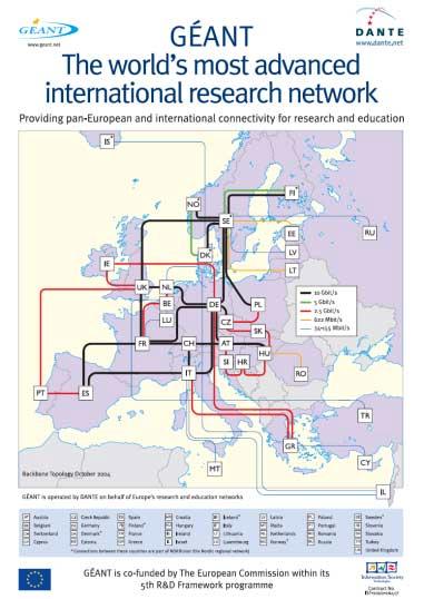 EGEE on GEANT Multi-Gigabit Pan-European Research Network Capacity in the