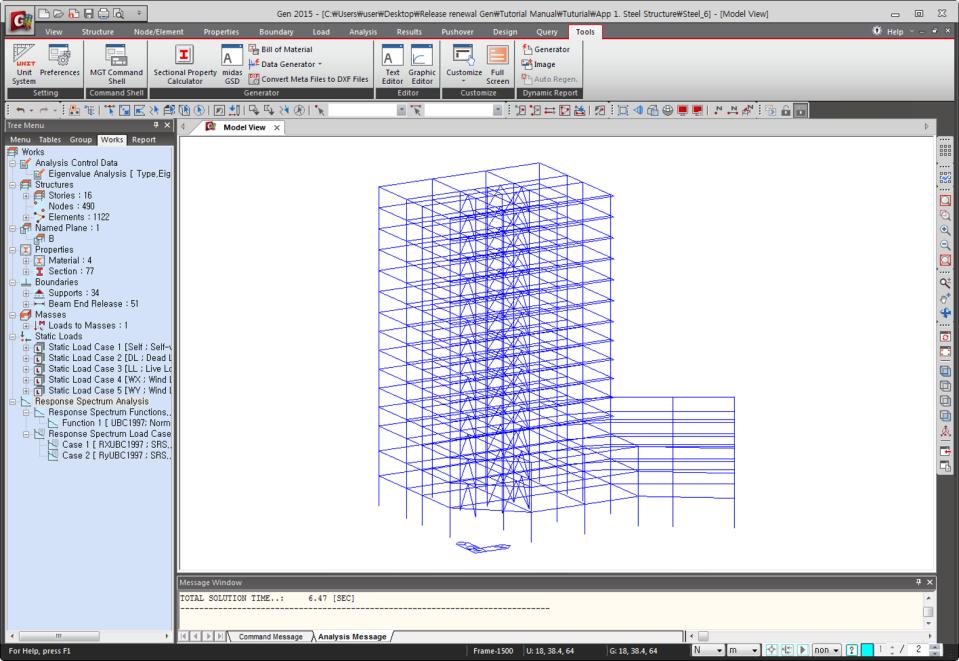 Perform the Structural Analysis/Window Setting Analysis >