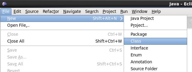 Instead, create a new class called WordCount. From the File menu, select New Class.