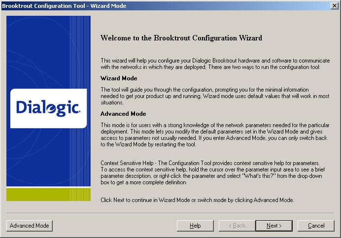 1. Launch Brooktrout Configuration Tool Navigate to the path of the Brooktrout configuration tool (i.e. configtool.