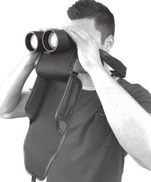 Close wrap around binoculars and secure with magnetic closure. 3.