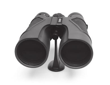 Twist the tripod adapter cap (located at the hinge in between the binocular barrels)