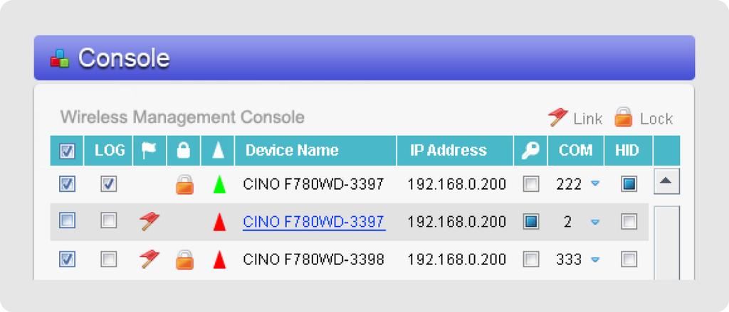 Work with Cino WaveCentre After you have successfully connected the Wi-Fi scanner to WaveCentre running on your remote host, you will see the device name and IP address of Wi-Fi scanner shown on the