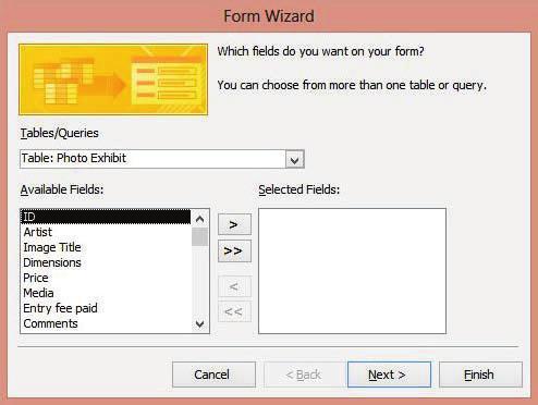Create Forms 135 Figure 5-12 Form Wizard button in Forms group Form Wizard button 2. The Form Wizard appears (see Figure 5-13).
