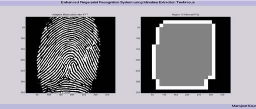 8 the Fingerprint image after adaptive binarization Binarized image (left), Enhanced gray image (right) Users Fig. 9 Direction map. Binarized fingerprint (left), Direction map (right) Score Fig.