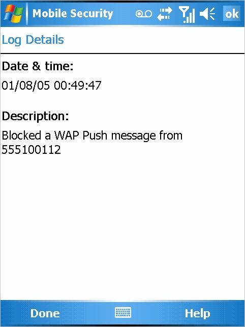 Viewing Event Logs Each WAP Push log entry (shown in Figure 10-10) contains the following information: Date & time when the WAP Push message