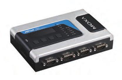 Serial Connectivity NPort 6450 Series 4-port RS-232/422/485 secure terminal servers NPort 6450-T LCD panel for easy IP address configuration (standard temp.