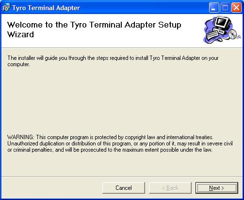 TYRO TERMINAL ADAPTOR Install the Tyro Terminal Adapter by running