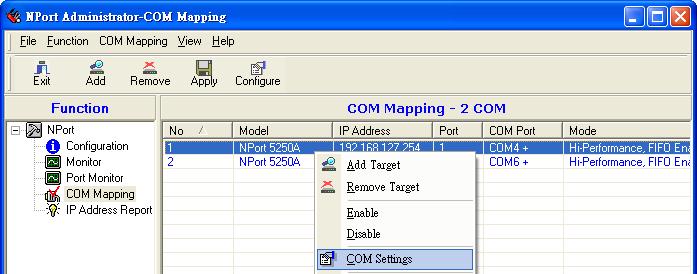 Add a target by inputting the IP address and