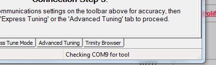 6. At this point, DSDownloader will start searching for your tool on the COM ports.