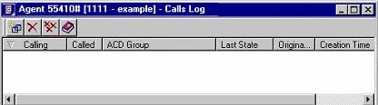 The new values take effect the next time that you log on. The Calls Log Window The Calls Log window displays a record of all calls that were handled during the current logon period.