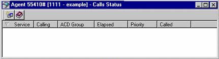 The Call Status window appears. See Figure 6. Figure 6 Call Status Window Columns in the Calls Status Window The Calls Status window displays information in column format.