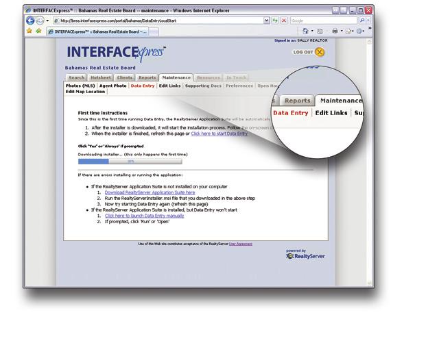 The first time you go to this link, INTERFACExpress installs an application on your computer.