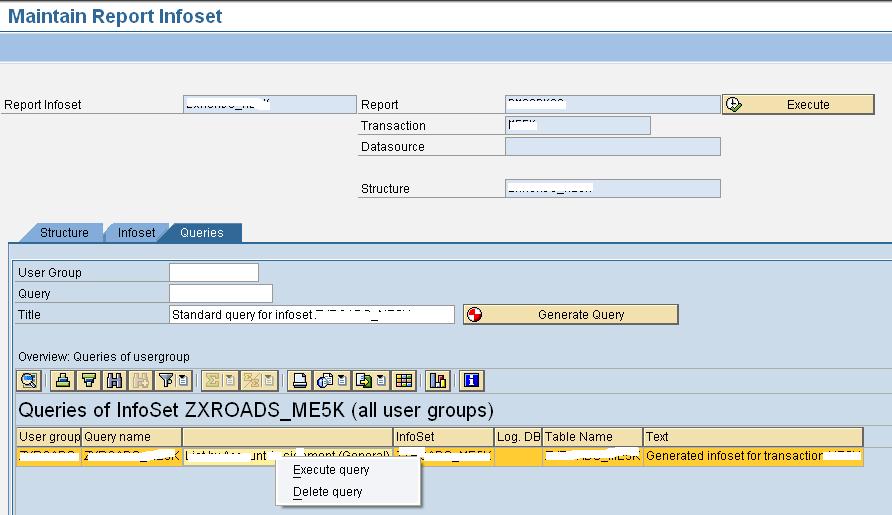 Then you can run the query by right clicking and execute. Related Content http://wiki.sdn.sap.