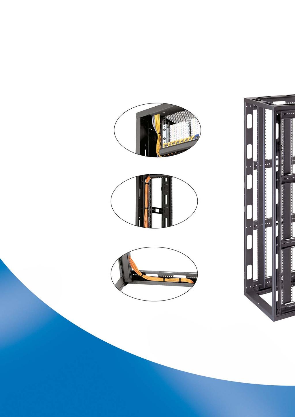 Efficient Cable Management In today's data centres, the use of enclosures not specifically designed for high density equipment applications can lead to unsightly, often incorrectly installed or