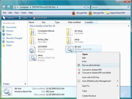A menu will open up next to the file. In that menu select the Run as administrator option.
