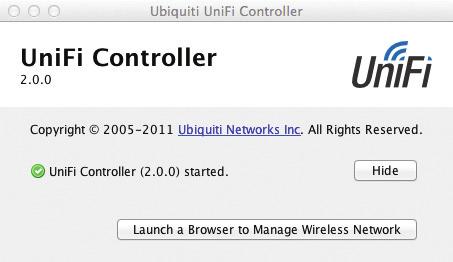 Configuring the UniFi Controller Software 1. The UniFi Controller software startup will begin.