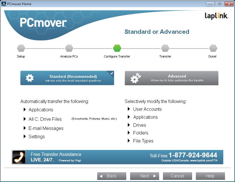 7 Select PCmover, and follow the instructions on the page. the Network Name text field.