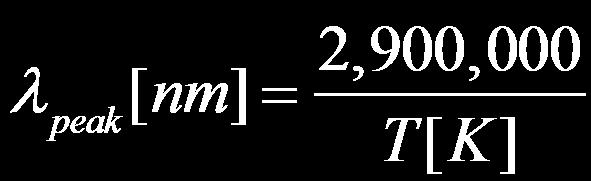 Blackbody radiation Planck s Law Curves B T (λ) (W m -2 sr -1 Hz -1 ) 414 nm 503 nm 725 nm 7000 K 5770 K 4000 K Planck s Law, 1900 B