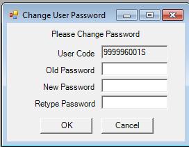 2. Password Setting Click Settings, and then Change User Password to pop up the window. Enter the Old Password, New Password, Retype the new password, and click OK to complete the setting.