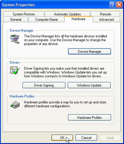 Select the Device Manager in the Hardware section of