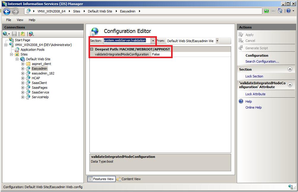 EasyAdmin Windows Authentication KB4031b 7 5.