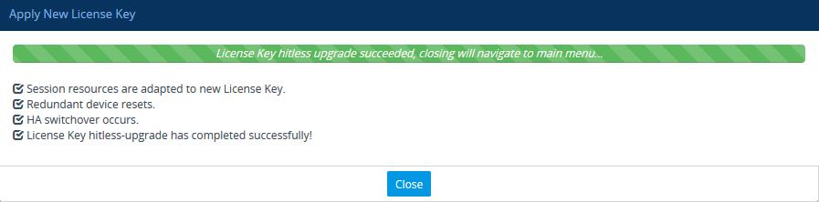 Mediant Cloud Edition SBC When installation completes, the following message box appears: Figure 6-7: Hitless License Upgrade