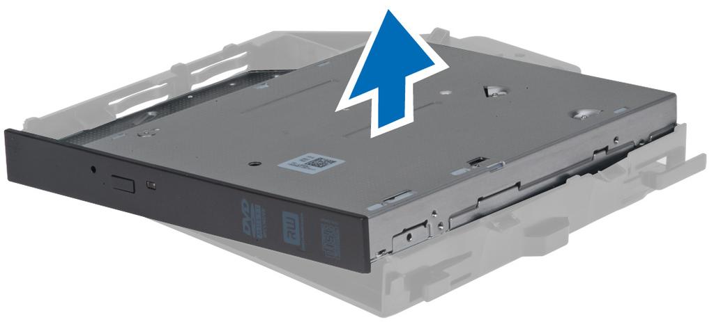8. Lift the optical drive and remove it from the bracket. Installing the Slimline Optical Drive 1.