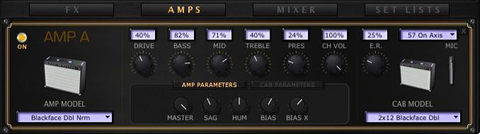 Editing FX & Amps Tweak Knob and Expression Pedal Controller Assigned Parameters When an FX parameter is assigned to the TWEAK knob, or EXP 1 or EXP 2 pedal controllers, you ll see this indicated