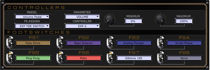 Mixer, Controller & Footswitch Options Tempo Sync: When set to Preset: Tempo settings are saved and recalled on a per Preset basis.