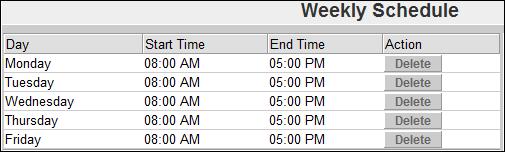 NuPoint Unified Messaging Installation & Maintenance Course The weekly schedule should look like this: 6. Click OK.