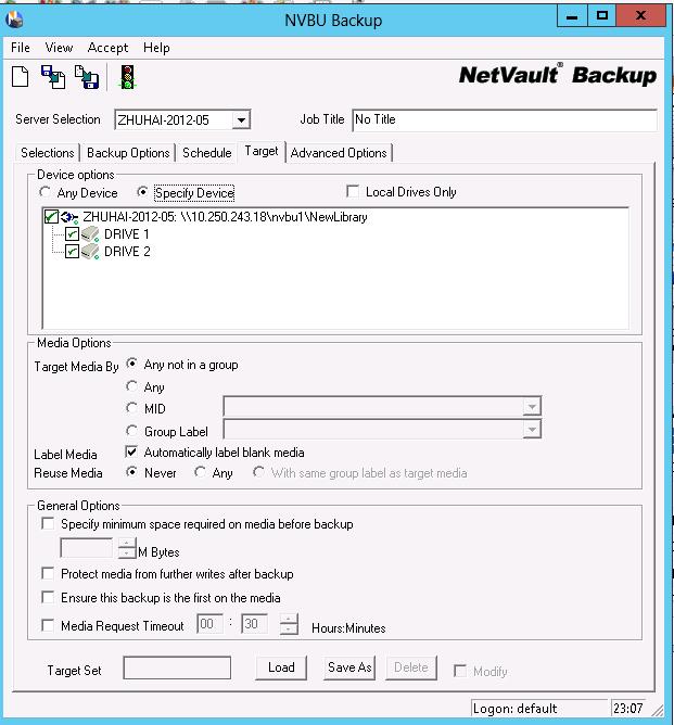 8. Create backup job by clicking Backup button on NVBU Console.