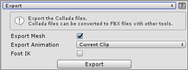 Export Collada (DAE) file is output. The output mesh is reference information for animation confirmation.