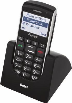 voice memos SOS emergency call key Desktop cradle included Colour: black Choice of call indication due to Ring tone Speaking