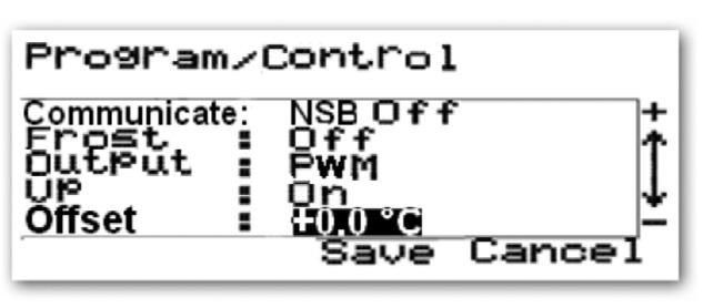 TEMPERATURE OFFSET: The Temperature Offset menu item is an adjustable setting that allows calibration of the controller to match the ambient temperature.
