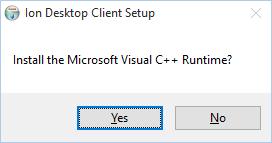 If you do not already have Microsoft Visual C++ Runtime installed on your machine, a box will appear asking you to install it.