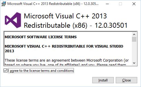 Microsoft Visual C++ is required for the Ion Client to work on Windows machines.
