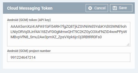 Click 'Save'. Your settings will be updated and the token/project number will be displayed in the same interface.
