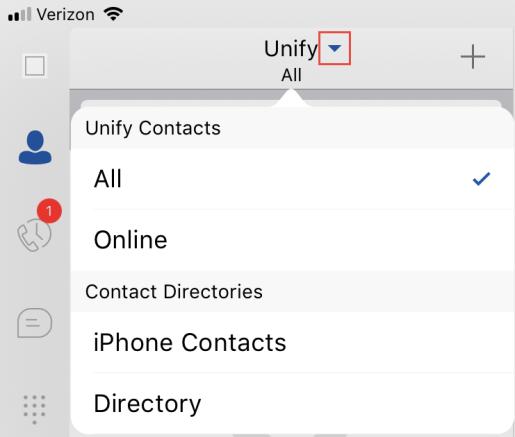Contacts Tab From the Contacts tab, you can: Add new contacts (see Add Contact for more information) Access contact information Search for contacts Place and receive audio calls Start chat sessions