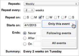 Repeating events Create recurring events Create repeating events To set up a repeating event, such as a weekly team meeting, check the Repeat box in Event details.