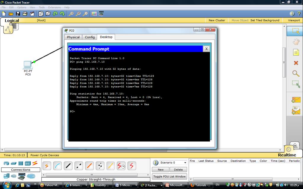 9. To test the ping command. Fast double click on PCO to get the following. Under desktop click on COMMAND PROMPT window. Dr. Fazal Noor http://faculty.uoh.edu.sa/f.noor/ 10.